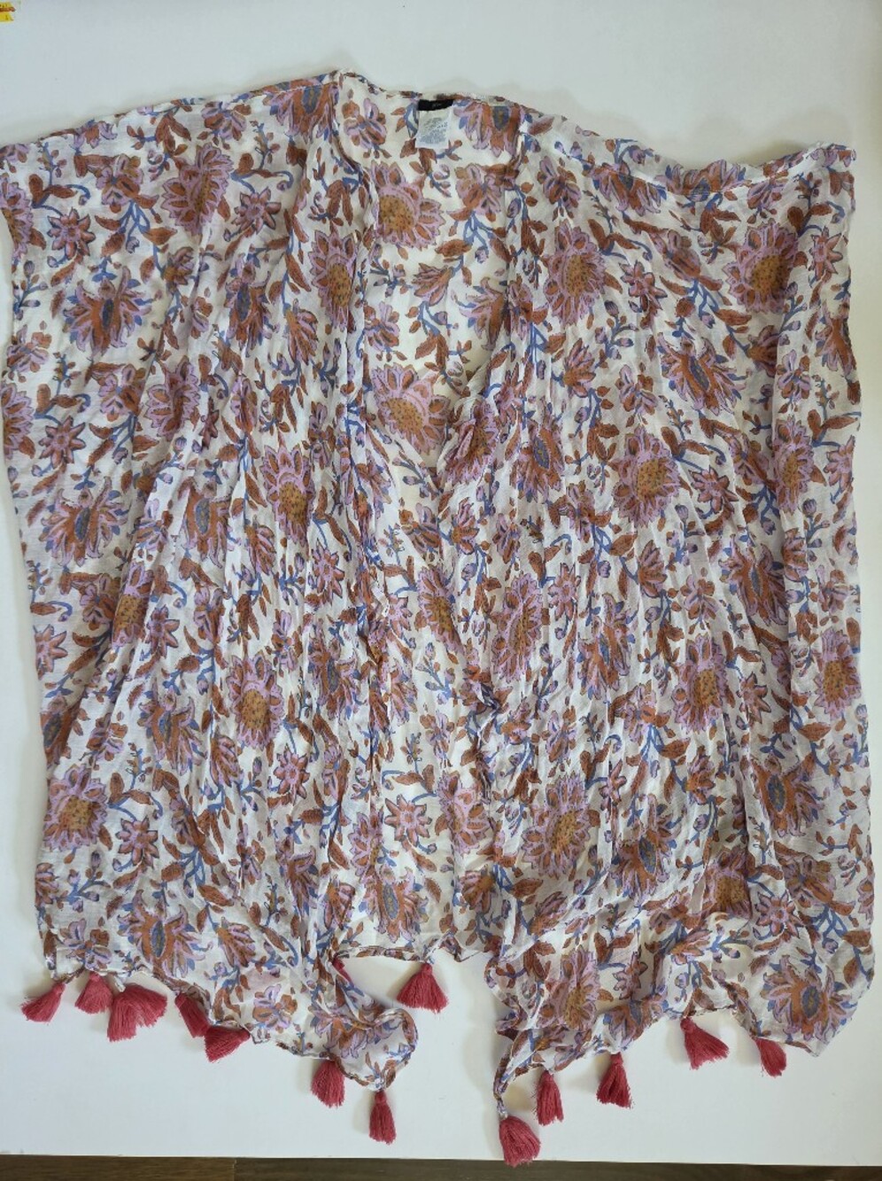 J Crew lightweight floral beachy swim cover kimono cotton modal O/S